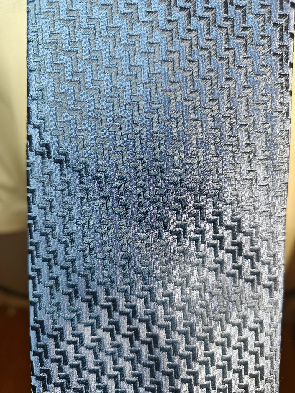 Ermenegildo Zegna Blue Woven Houndstooth 100% Silk Tie Made in Italy